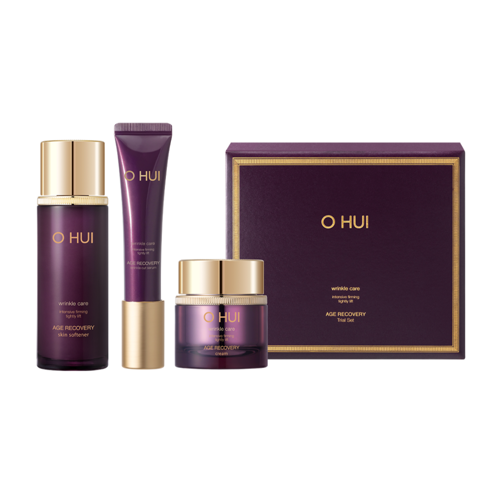 OHUI Age Recovery Trial Set (Skin Softener, Cream, Serum)