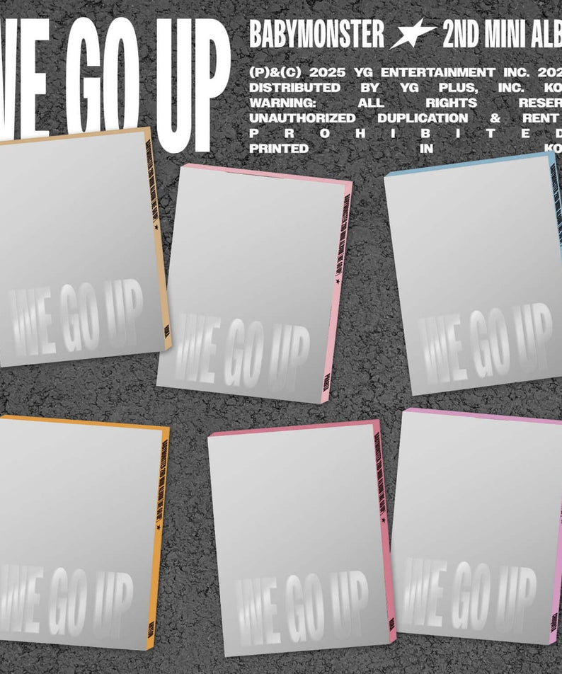 BABYMONSTER - 2nd MINI ALBUM [WE GO UP] PATTERN Ver. - Album Kpop, pochettes “WE GO UP” sur fond gris