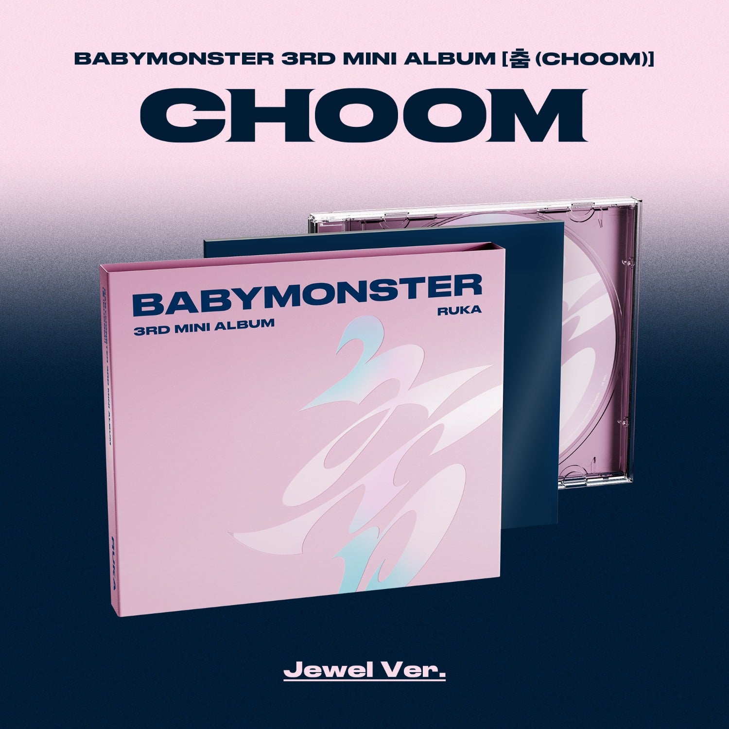 BABYMONSTER - 3rd MINI ALBUM [CHOOM] Jewel Ver._CHIQUITA - Album Kpop, pochette rose sur fond violet, coffret CD