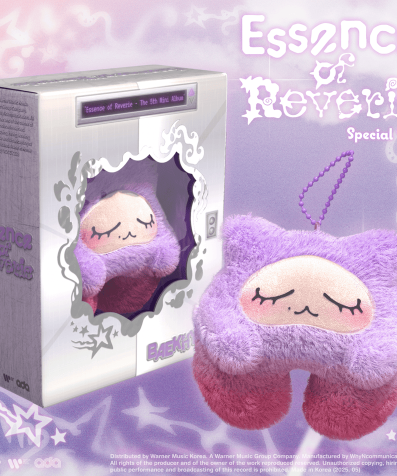 BAEKHYUN - Essence of Reverie – The 5th Mini Album [Special Edition] (Kkuru Jam) : album Kpop, coffret violet avec peluche