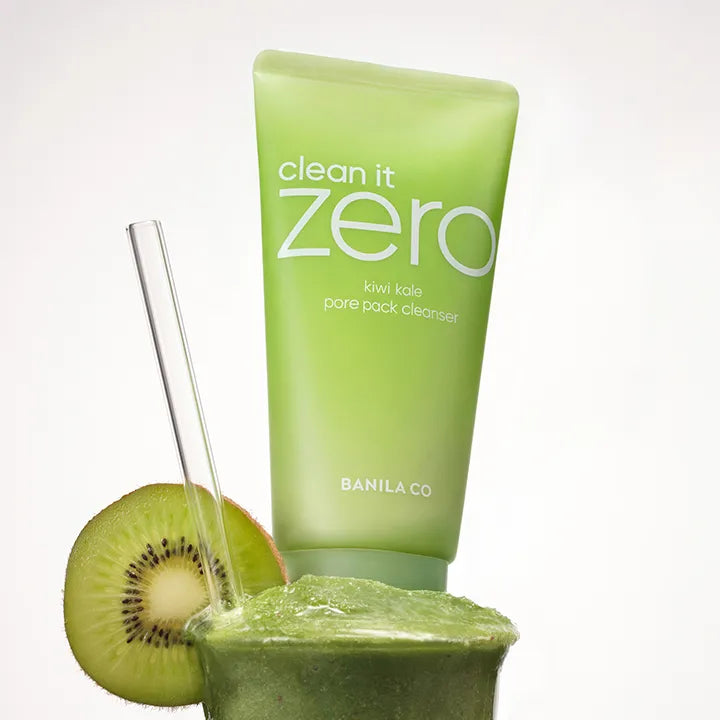 BANILA CO CLean It Zero Kiwi Pore Pack Cleanser 180g, tube vert clean it zero, kiwi sur fond blanc (marque BANILA CO)
