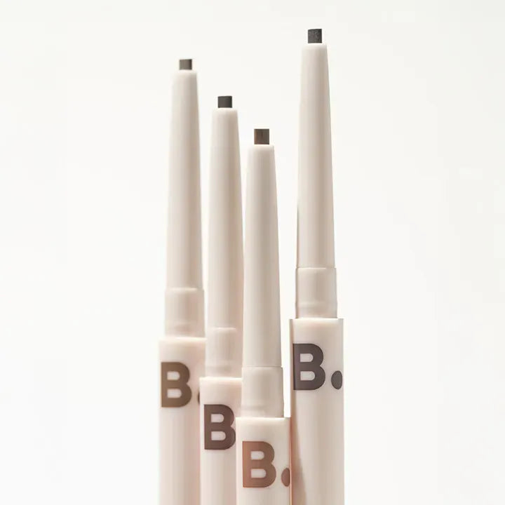 BANILA CO Super Slim Brow Pencil, crayons à sourcils BanilaCo sur fond blanc, visuels alignés