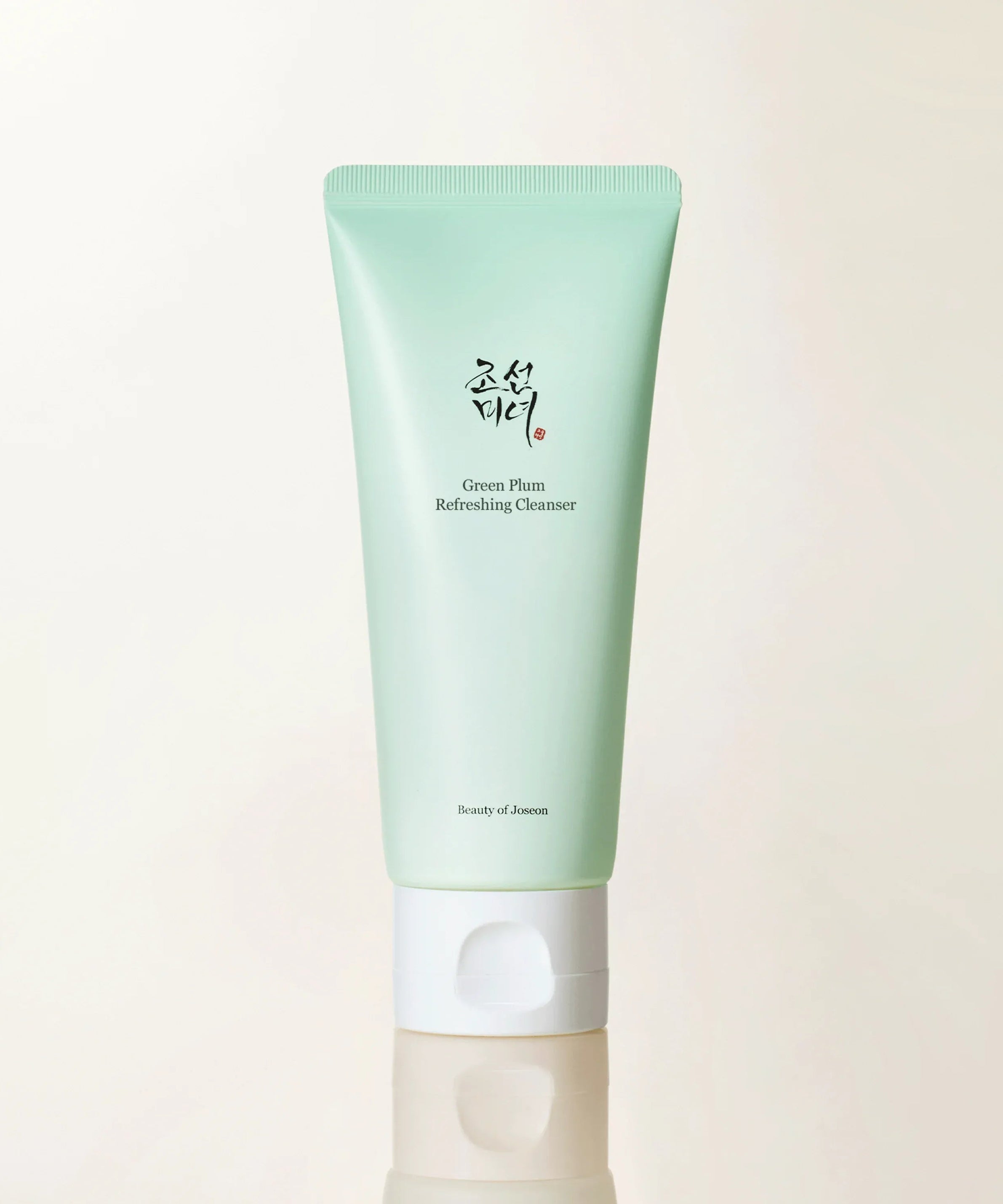 BEAUTY OF JOSEON Green Plum refreshing Cleanser 100ml, tube vert menthe sur fond clair, image produit.