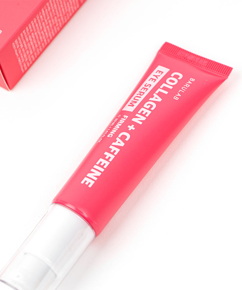 Sérum pour les yeux BARULAB Collagen Caffeine Elasticity Eye Serum 30ml sur une surface blanche