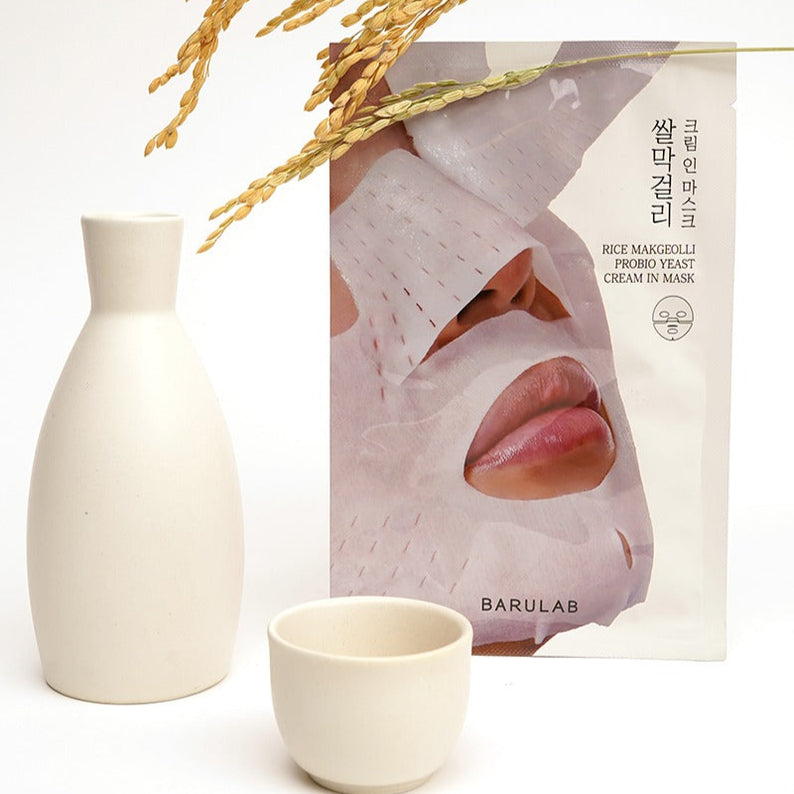 BARULAB Rice Makgeolli Probiotic Yeast Cream In Mask 5 Sheets