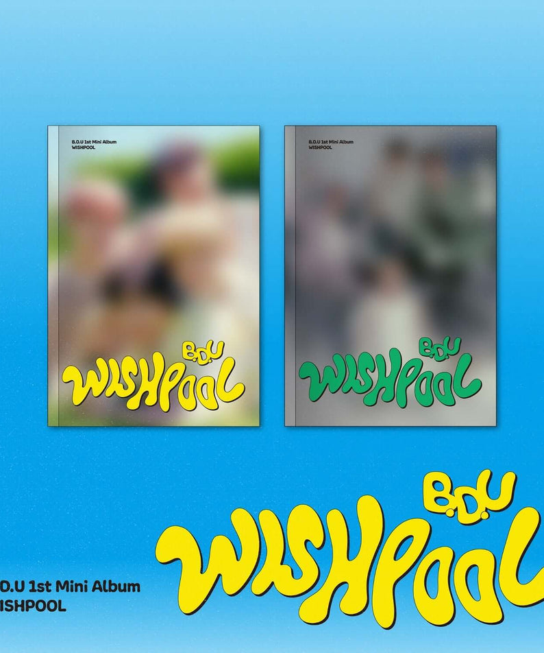B.D.U - [Wishpool] (Flash ver. / Light ver.) (Random) - Album Kpop, jaquettes colorées sur fond bleu