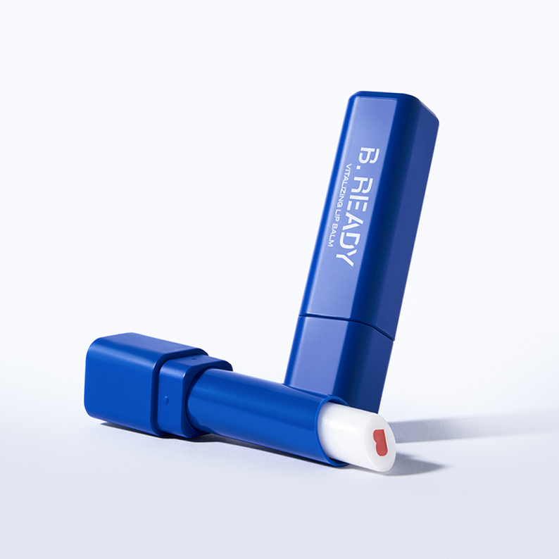 BE.READY Wake Up Vitality Lip Balm 3g dans un étui bleu élégant, idéal pour hydrater et revitaliser vos lèvres.