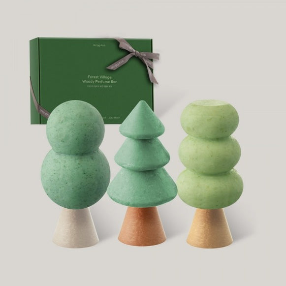 DONGGUBAT Forest Village Woody Perfume Bar Set (Bloom Wood+Herb Wood+Juicy Wood)