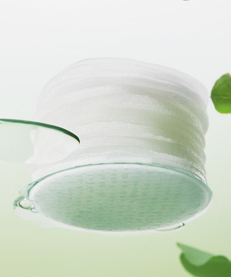 BEPLAIN Green Bean Pore Clearing Filter Pad 70 Sheets, pot avec gel vert et feuilles vertes sur fond clair, marque BEPLAIN