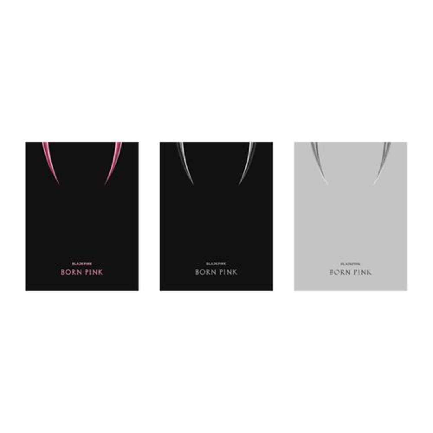 BLACKPINK - 2nd ALBUM [BORN PINK] (BOX SET ver.)(SET) - Album Kpop, coffret complet avec pochettes noir/rose sur fond blanc.
