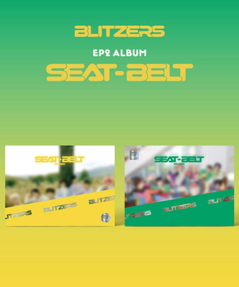 BLITZERS - EP2 [SEAT-BELT] (SET VER.) - Album Kpop de BLITZERS, visuel set complet sur fond vert, coffret