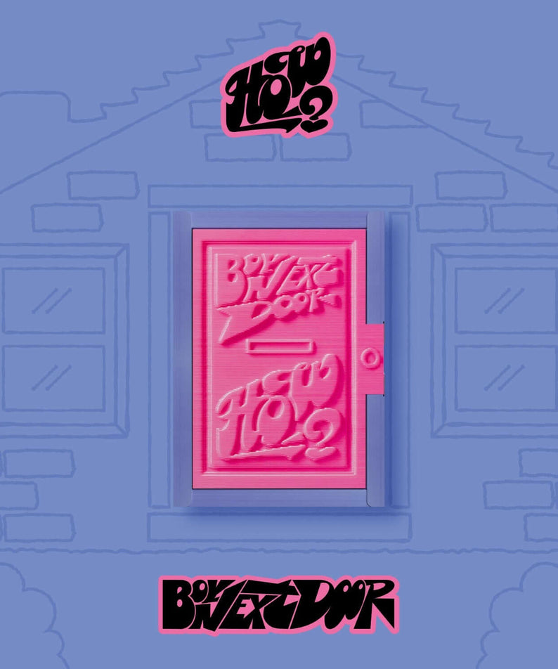 BOYNEXTDOOR - 2nd EP [HOW?] (Weverse Albums ver.) - Album Kpop, pochette rose et bleue sur fond urbain.