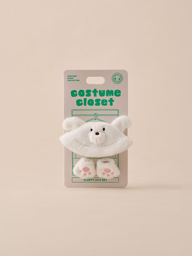 BT21 BABY COSTUME PLUSH CLOSET - MALTESE FLUFFY, peluche bébé en costume mouton sur fond clair, marque BT21/LINE FRIENDS.