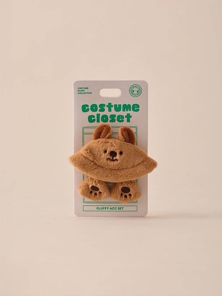 BT21 BABY COSTUME PLUSH CLOSET - QUOKKA FLUFFY, peluche moelleuse Quokka en costume, sur fond clair, LINE FRIENDS