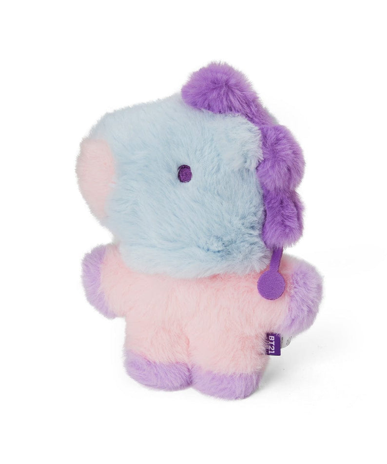 BT21 BABY MANG FLAT FUR STANDING DOLL PURPLE HEART EDITION : peluche Mang J-Hope BTS, décor chambre, fond blanc.