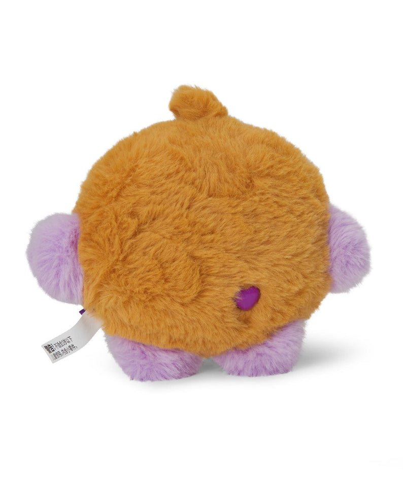 BT21 BABY SHOOKY FLAT FUR STANDING DOLL PURPLE HEART EDITION, peluche violet décor chambre, fond blanc