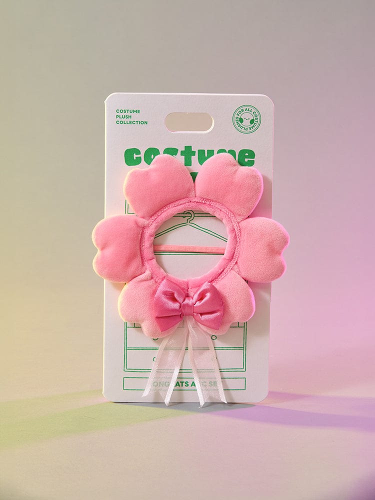 BT21 Born to Dance Closet Accessory Set (Wreath) : décoration peluche en forme de couronne rose, boîte de collection BT21/LINE FRIENDS.