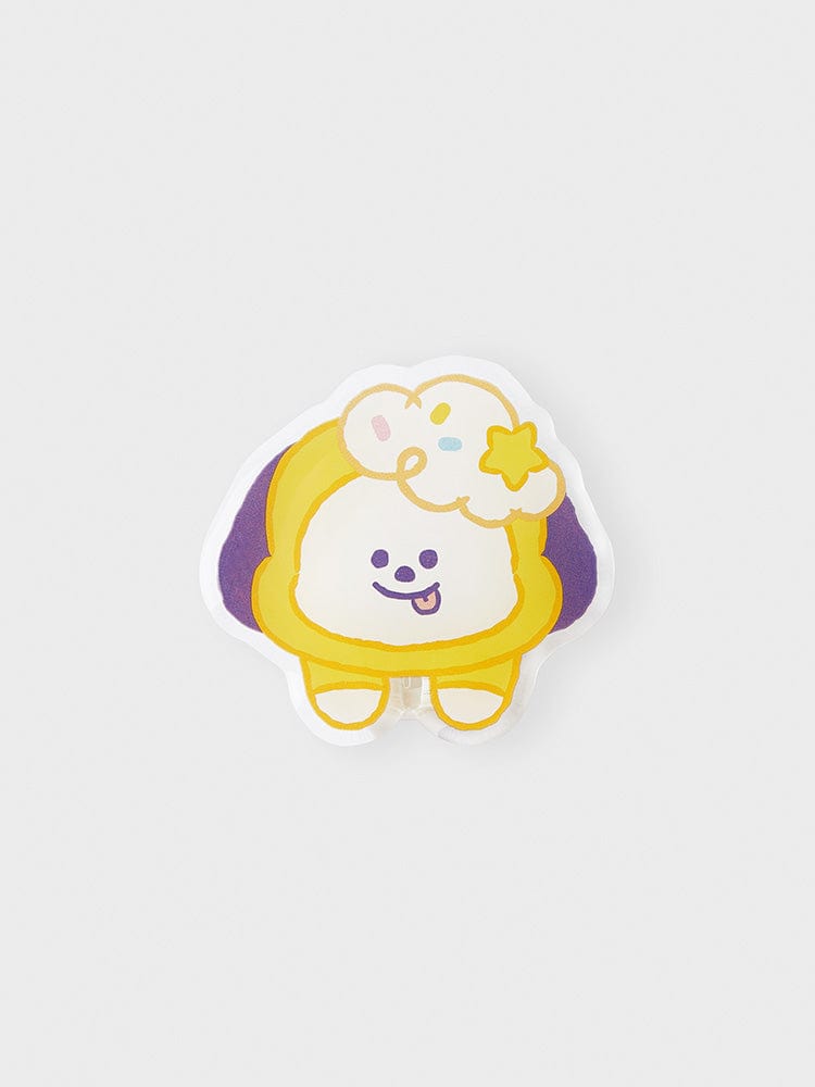 BT21 CHIMMY ACRYLIC MAGNETIC CLIP ON THE CLOUD EDITION, clip magnétique papeterie LINE FRIENDS, motif CHIMMY astronaute.