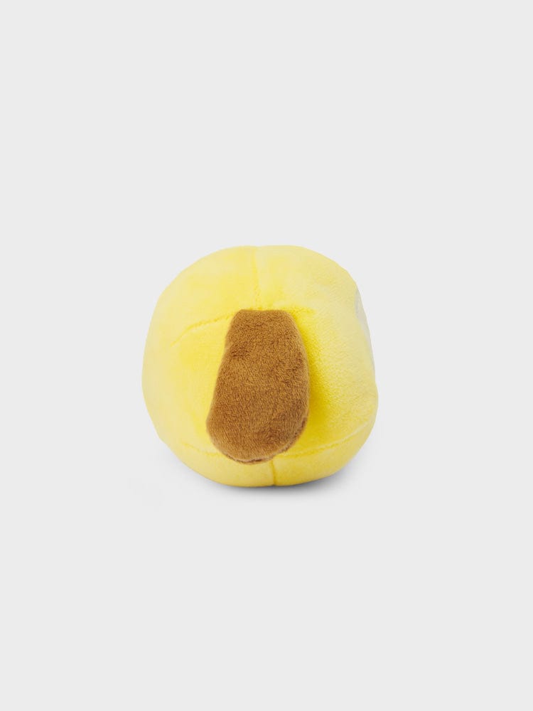BT21 CHIMMY BABY MOCHI FACE CUSHION (S), coussin mochi jaune CHIMMY de LINE FRIENDS, sur fond clair kawaii