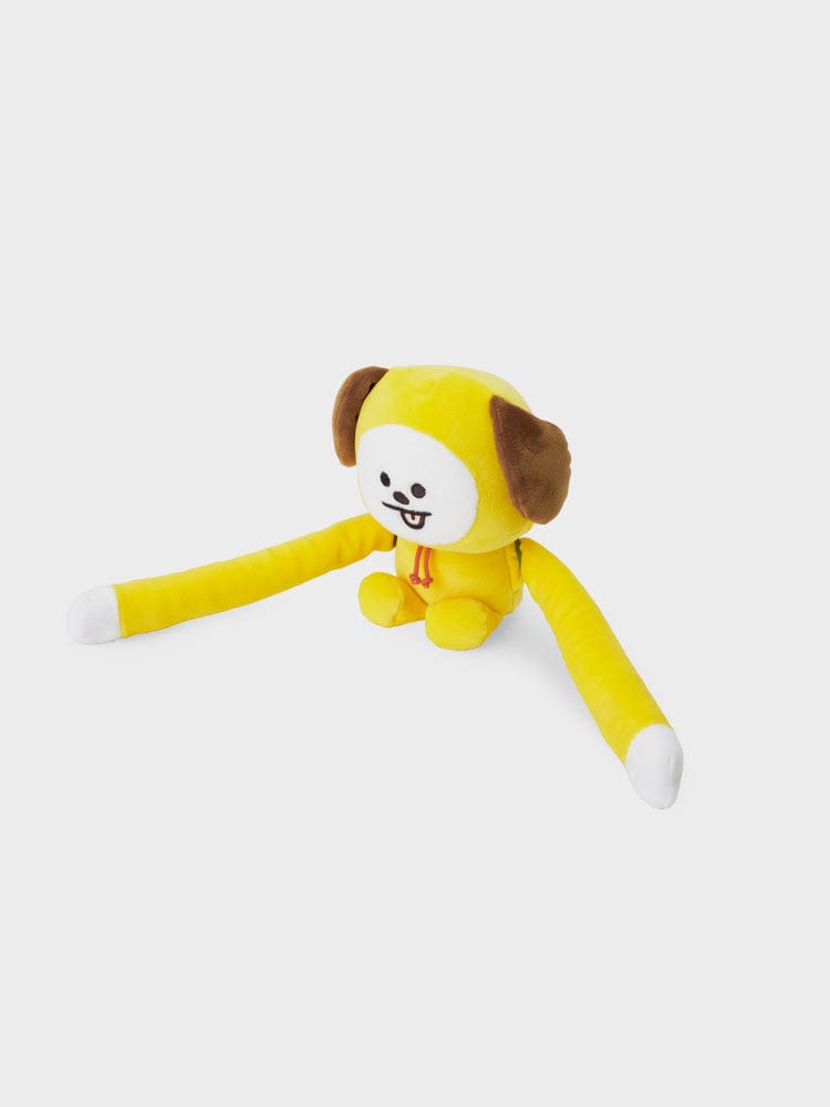 BT21 CHIMMY BIG PLUSH MAGNET CHEWY CHEWY CHIMMY peluche officielle LINE FRIENDS, CHIMMY chiot jaune allongé sur fond clair