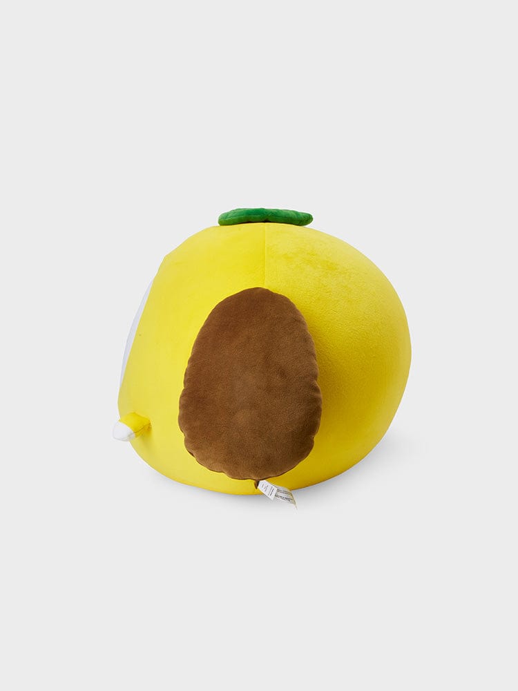 BT21 CHIMMY JUMBO DOLL CHEWY CHEWY CHIMMY : peluche officielle LINE FRIENDS jaune en gros plan sur fond clair.