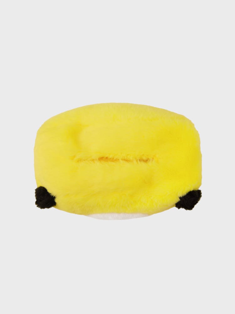 BT21 CHIMMY PLUSH TISSUE HOLDER COZY HOME : peluche CHIMMY LINE FRIENDS en forme de chiot jaune, pour décor chambre.