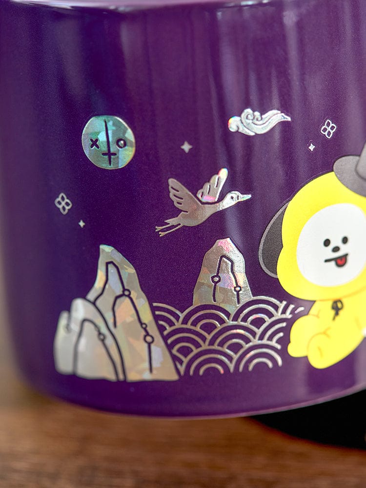 BT21 CHIMMY Premium K Edition Mother-of-pearl Graphic Mug (320ml) : mug violet illustré CHIMMY, ambiance kawaii au bureau