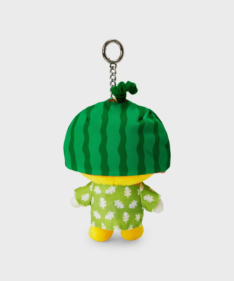 BT21 CHIMMY SUMMER LANE BODY BAG CHARM, porte-clés CHIMMY vert, accessoire LINE FRIENDS sur fond clair, style été K-pop.
