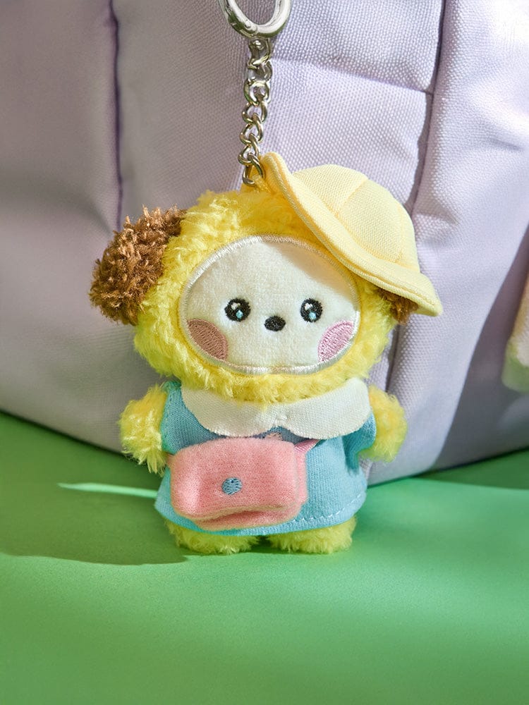 BT21 CHIMMY mini minini PLUSH KEYRING PICNIC MATE, porte-clés en peluche sur sac pique-nique vert, Jimin BTS
