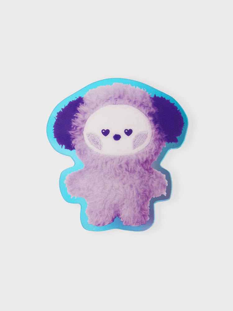 BT21 CHIMMY minini ACRYLIC MAGNETIC CLIP PURPLE OF WISH EDITION : clip magnétique violet CHIMMY sur fond clair