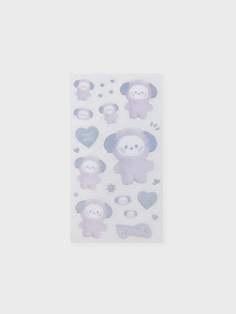 BT21 CHIMMY minini STICKERS PURPLE OF WISH EDITION, stickers violets CHIMMY, visuel papeterie LINE FRIENDS sur fond clair