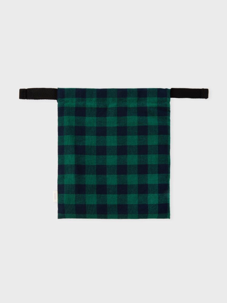 BT21 CHIMMY minini STRING POUCH BASIC : pochette officielle LINE FRIENDS avec motif écossais vert et design minimaliste
