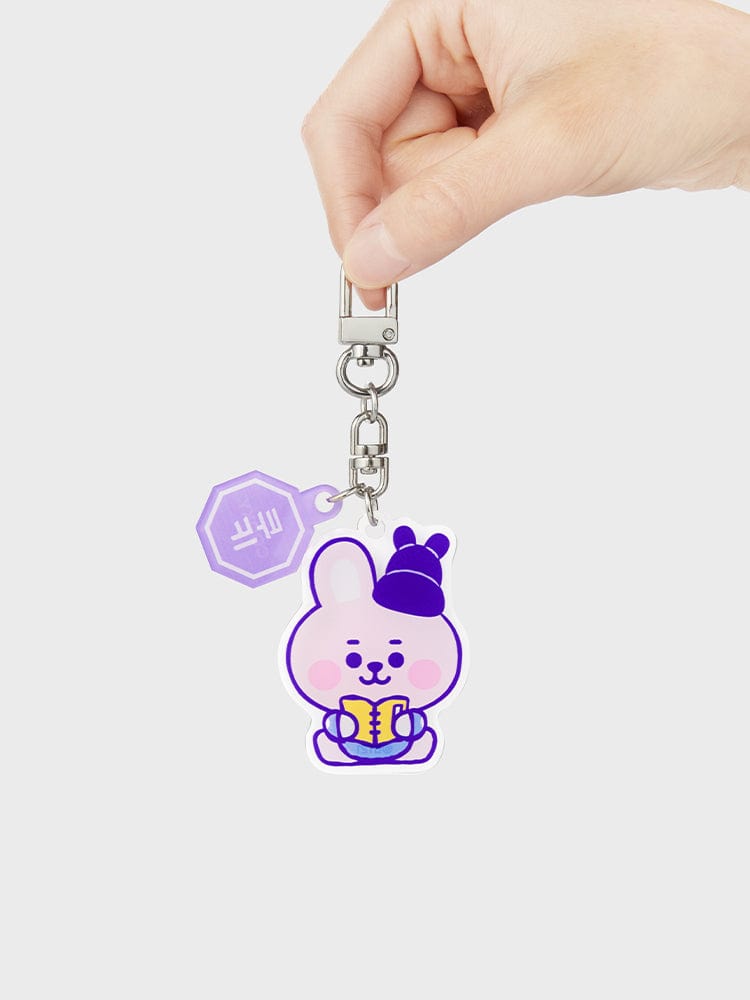 BT21 COOKY BABY ACRYLIC KEYRING K-EDITION ver.2 porte-clés en acrylique officiel LINE FRIENDS, main tenant le modèle