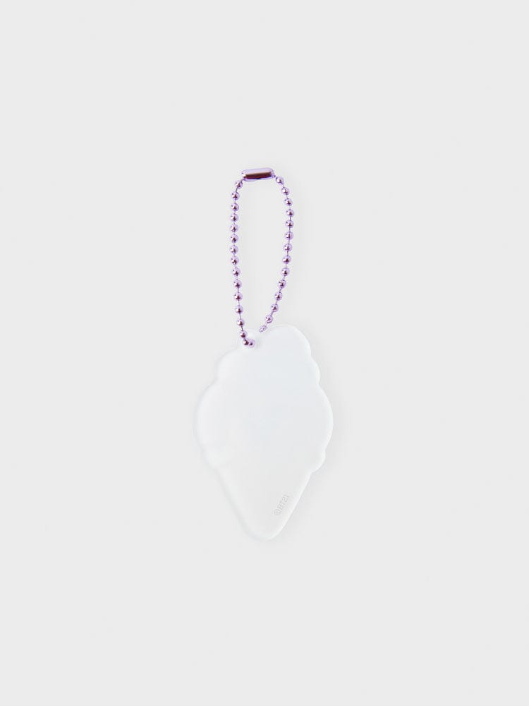 BT21 COOKY LENTICULAR 3D KEYRING ON THE CLOUD EDITION, porte-clés lapin musclé COOKY LINE FRIENDS sur fond clair.