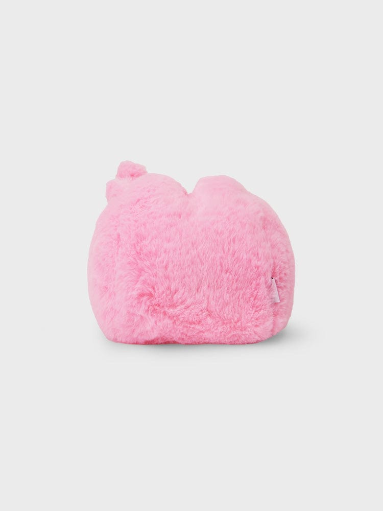 BT21 COOKY PLUSH TISSUE HOLDER COZY HOME, peluche lapin Jungkook BTS LINE FRIENDS, porte-mouchoirs rose sur fond clair