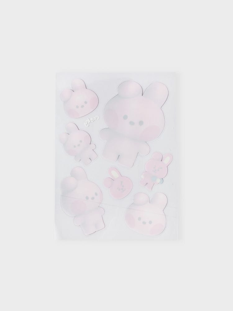 BT21 COOKY REMOVABLE STICKERS BIG & TINY EDITION, stickers amovibles COOKY LINE FRIENDS sur feuille blanche