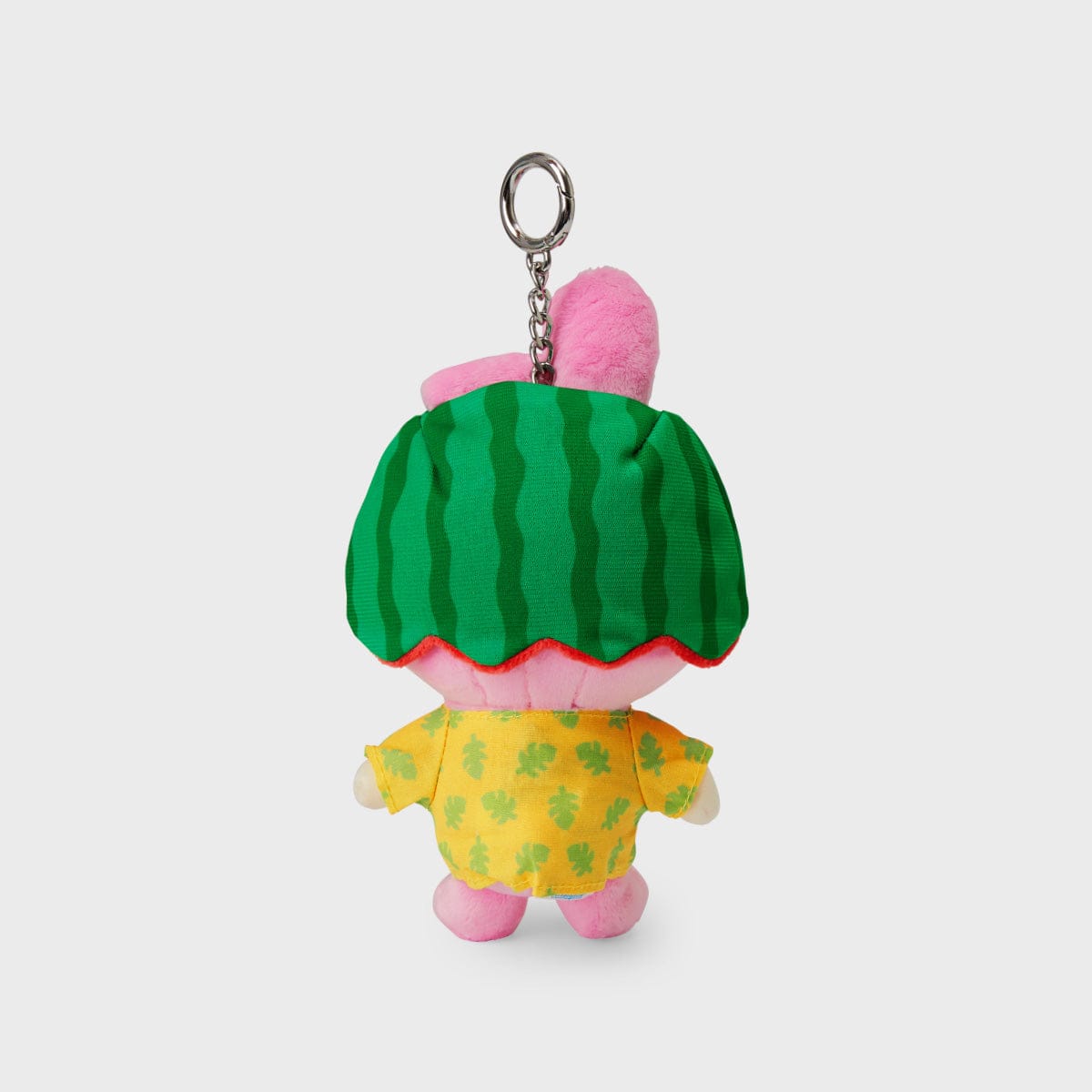 BT21 COOKY SUMMER LANE BODY BAG CHARM, porte-clés LINE FRIENDS avec COOKY lapin musclé sur fond clair.