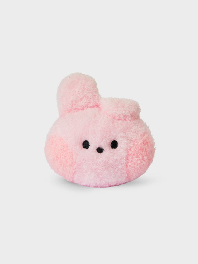 BT21 COOKY minini HANDHELD MIRROR GLITTER EDITION : miroir de poche glitter, figurine lapin rose LINE FRIENDS sur fond clair.