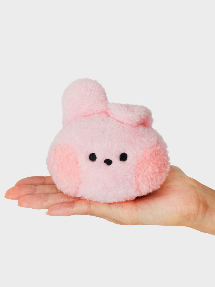 BT21 COOKY minini HANDHELD MIRROR GLITTER EDITION : mini miroir scintillant COOKY rose dans la main, LINE FRIENDS, décor kawaii