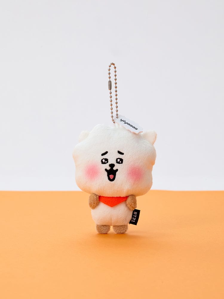 BT21 HEARTBEAT PLUSH KEYRING TODAY'S FACE porte-clés peluche, personnages BT21 sur fond clair, marque officielle LINE FRIENDS