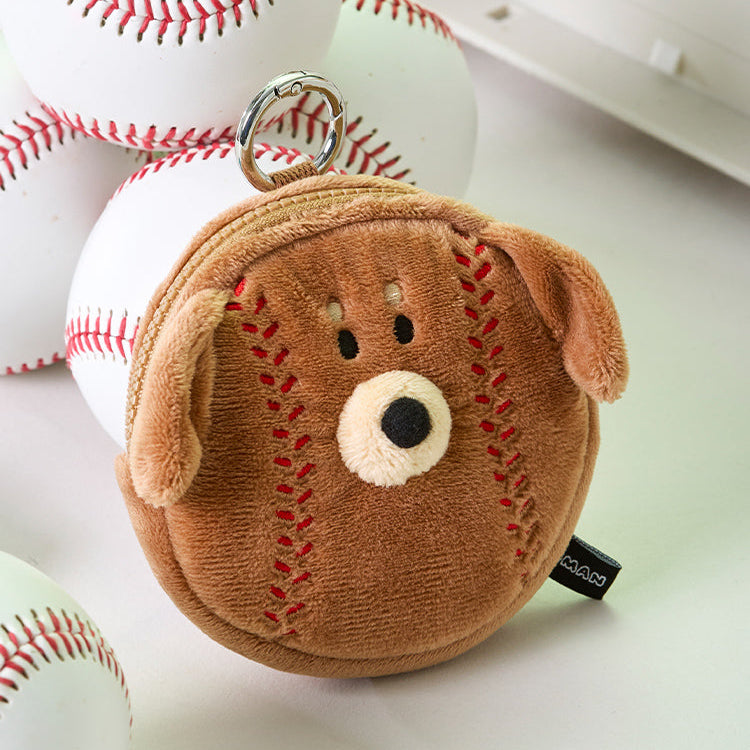 BT21  Joguman Woody Baseball Mini Pouch, petite pochette en forme de balle, motif Woody, sur balles de baseball.