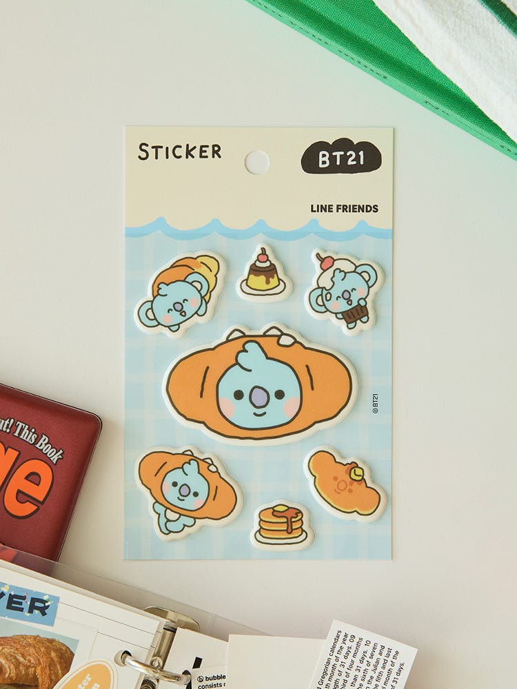BT21 KOYA BABY STICKERS BAKERY SHOP : stickers mignons KOYA koala LINE FRIENDS sur packaging, style pâtisserie