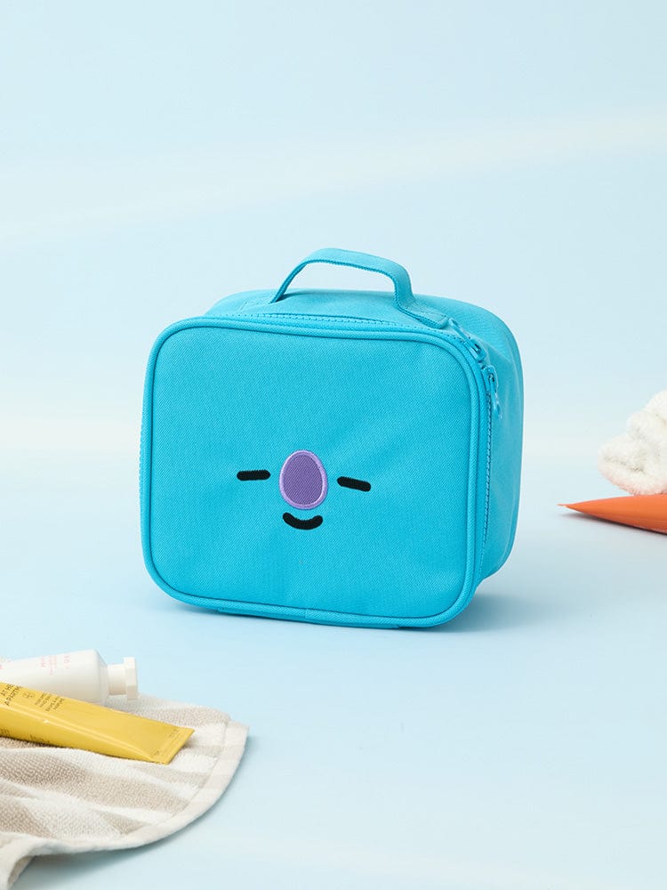 BT21 KOYA BASIC MULTI POUCH (M) par LINE FRIENDS : pochette bleue KOYA avec zip, décorée sur fond clair.