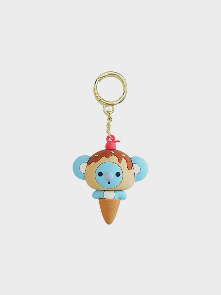 BT21 KOYA SWEET THINGS FIGURINE KEYRING : porte-clés figurine officielle LINE FRIENDS, KOYA koala sur fond clair
