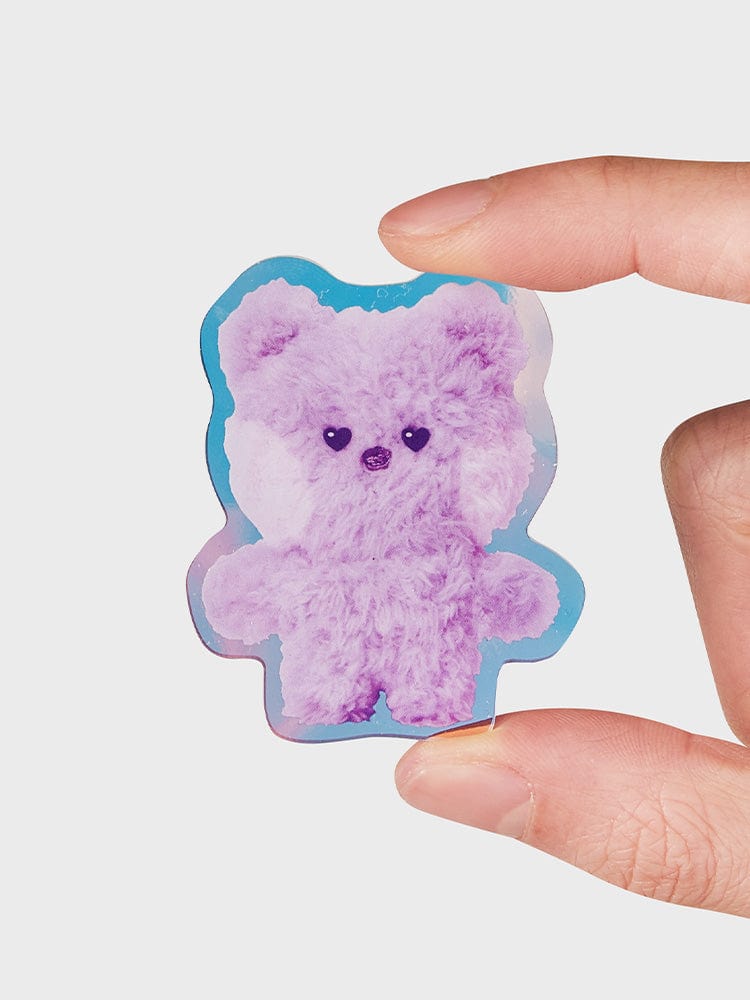BT21 KOYA minini ACRYLIC MAGNETIC CLIP PURPLE OF WISH EDITION LINE FRIENDS : clip magnétique KOYA violet, photo produit sur fond clair.