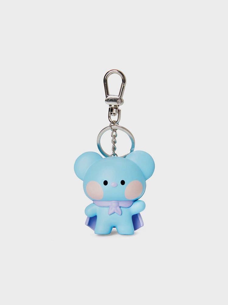 BT21 KOYA minini FIGURINE SOUND KEYRING : porte-clés figurine KOYA koala bleu, design arrondi, sur fond clair