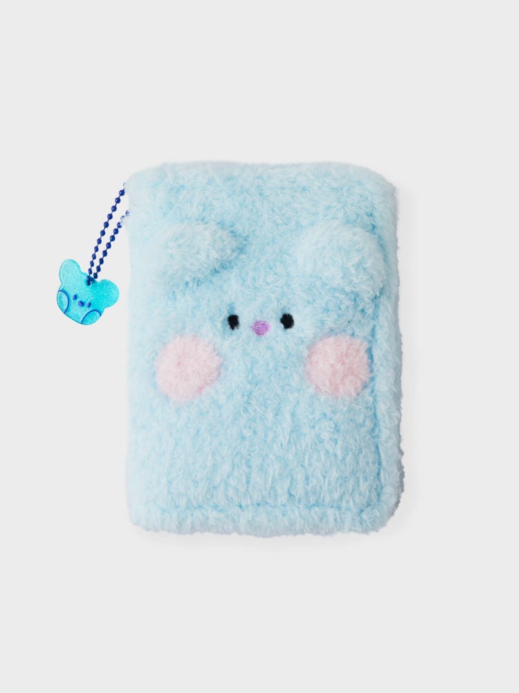 BT21 KOYA minini PHOTO BINDER GLITTER EDITION : photo binder bleu peluche avec visage KOYA, design minini LINE FRIENDS