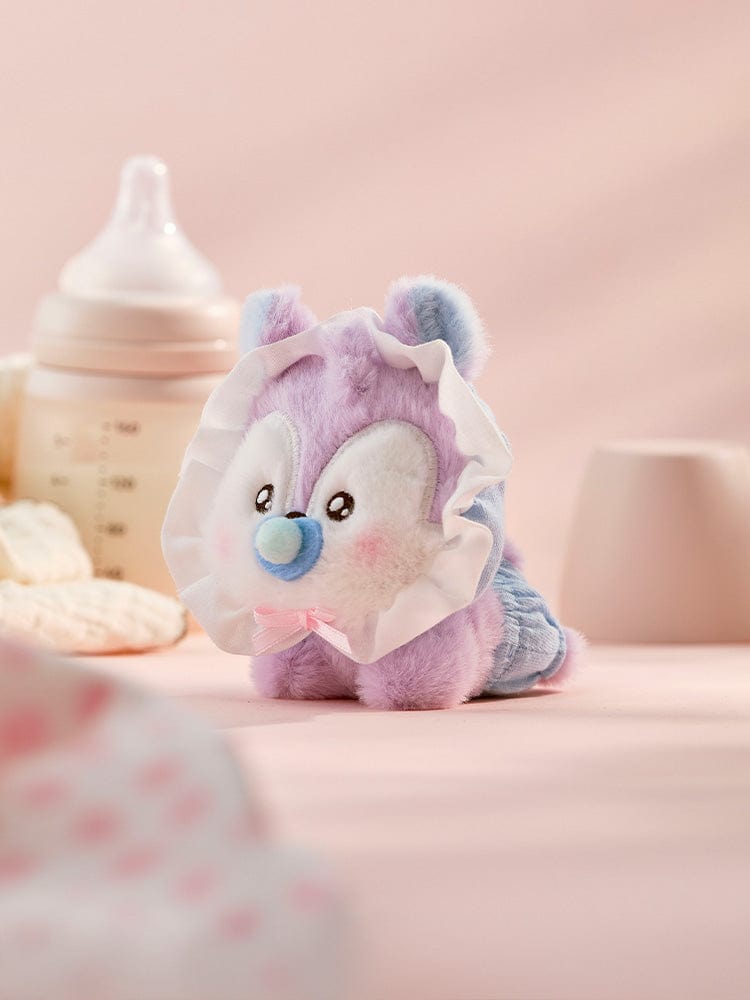 BT21 MANG BABY PLUSH NEWBORN SEASON 2 : peluche officielle violette de Mang, bébé licorne, décor chambre enfant, coussin et biberon