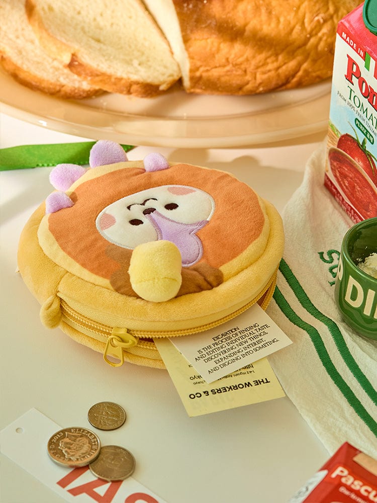 BT21 MANG BABY PLUSH POUCH BAKERY SHOP : peluche MANG j-hope BTS en mini pochette, décor boulangerie, vue produit