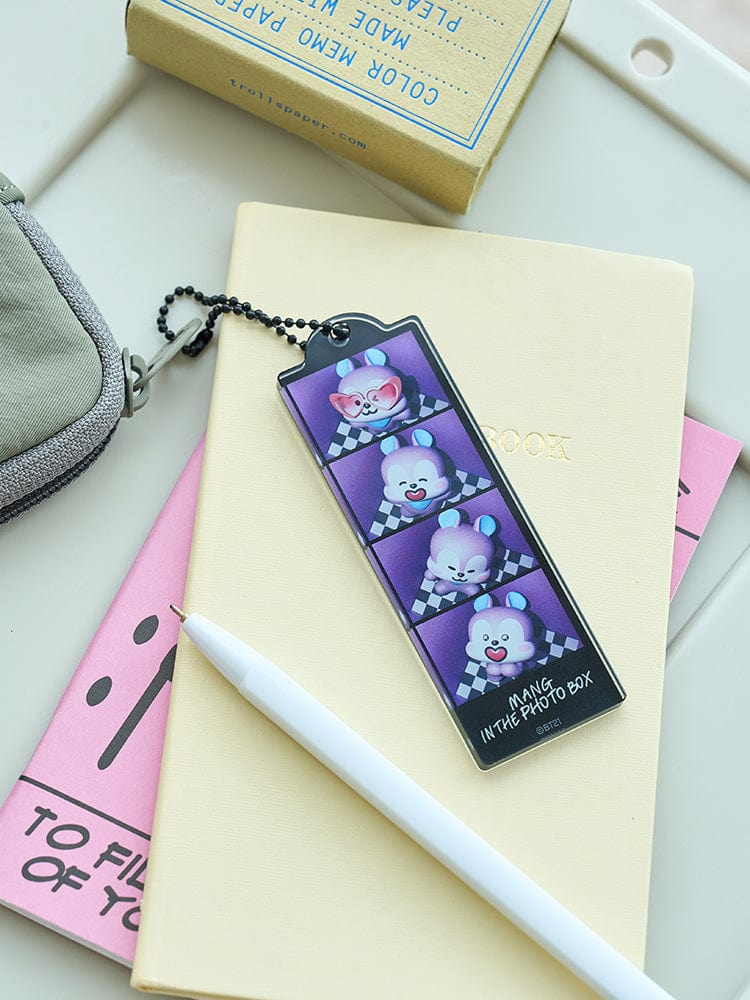 BT21 MANG BASIC 4-CUT KEYRING officiel LINE FRIENDS : porte-clés Mang poney danseur masqué, sur carnet et accessoires K-pop.